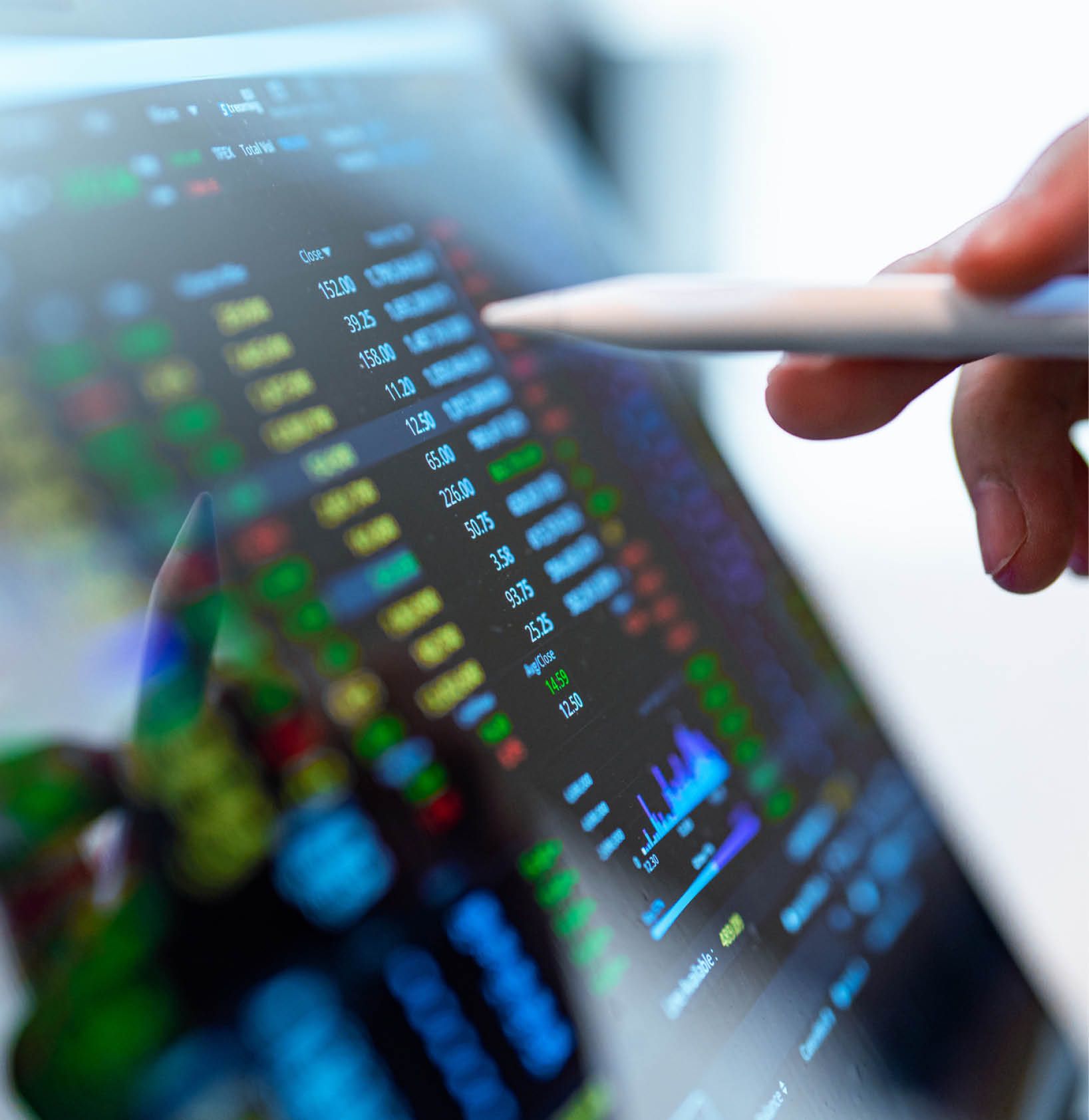 Business Investor buying stock ,cryptocurrency,bitcoin, through a mobile app